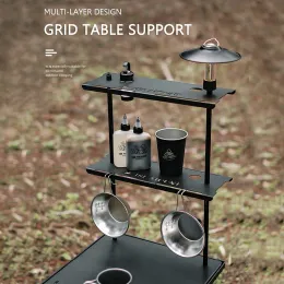 Tools Pot Pan Hanger Table Stand 1/4 Skruvgränssnitt Pot Pan Tool Storage Light Holder Strong Loadbearing BBQ Camping Accessories