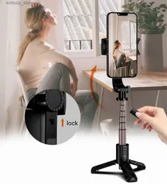 Stabilizatory 1 osiowe sterowanie bezprzewodowe Rotary Universal złącze do telefonu komórkowego przeciw shake wideo stabilizator bluetooth selfie statyw z lampką wypełniającą Q240319