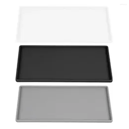 Tea Trays Silicone Plastic Flat Tray Square Anti-slip Twistable Stand Mobile Holder Bathroom Soap Coffee Cutlery