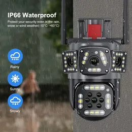 QX124 PIR Motion Detection IR Night Vision Waterproof V380 binocular surveillance cameras Outdoor WIFI Security Camera