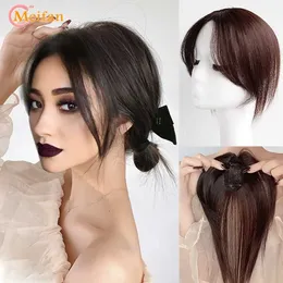 Perucas sintéticas MEIFAN Falso Franja Sintética Clip-In Franja Natural Puro Franja Topper Peruca Invisível Clourse Hairpieces 240329