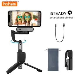 Stabilisatorer HOHEM ISTeady Q -smarttelefon Universal Joint Stabilizer Handhållen Selfie Stick Extension Justerbar stativ med fjärrkontroll Q240319