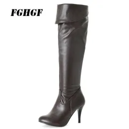 Boots Exempt postage Lovely and sweet Casual sexy Knight boots Side zipper high heel boots Kneehigh boots Big yards 3450