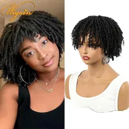 الباروكات الاصطناعية cosplay wigs wigsin 6inch men synthetic men dreadlocks toupee half clip topper crochet rids women wig 240328 240327