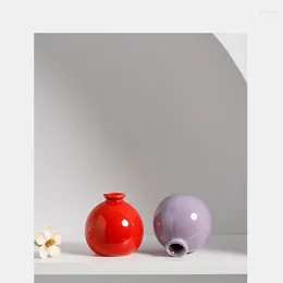 Vases Ceramic Simple Decoration Creative Home Furnishings Flower Arrangement Hydroponic Mini Craft Gif