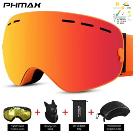 Okulary phmax narciarskie gogle podwójne warstwy Uv400 antifog duże okulary narciarskie maska ​​narciarska snowboard mężczyźni kobiety gogle śnieżne gogle upominki sportów zimowych