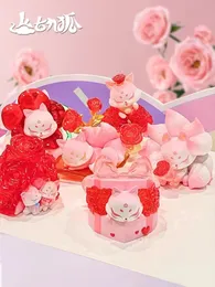 Ancient Nine Fox Rose Fairy Valentines Day Gift Series Blind Box Kawaii Doll Action Figur Toy Collectible Model Mystery Box 240315
