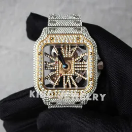 Orologio Hip Hop di lusso abbattuto costoso VVS Moissanite Diamanti Iced Out Orologi da uomo