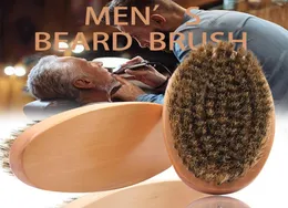 Escova de cabelo com cerdas de javali, cabo de madeira redondo e duro, pente de javali antiestático, ferramenta de cabeleireiro para homens, guarnição de barba 5766764