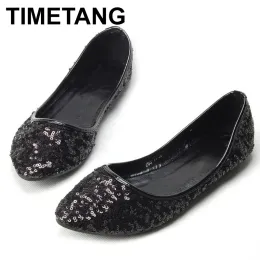 Flats Timetang Celebrity Style Klasyczny damski gliter cekinowany flats lady balerina flat buty beyarne nowa darmowa wysyłka c332