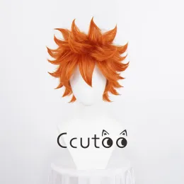 Peruki anime haikyuu !! Hinata Shoyo Cosplay Wig Shoyo Hinata 30 cm Pomarańczowe krótkie peruki odporne na ciepło syntetyczne włosy