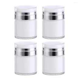 Storage Bottles 4 Pcs Press Cream Jar Airless Lotion Dispenser Creami Glass Pump Jars Travel Buttercream