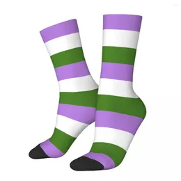 Calzini da uomo Genderqueer Pride Flag Merchandise Crew Genere flessibile Non normativo Sport Caldo per le donne Piccoli regali