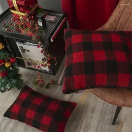 Cuscino ricamato manica natalizia in cotone copridivano da soggiorno 18x18 cm decorativo