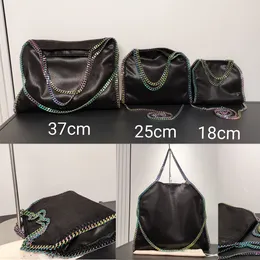 مصمم سلسلة ملونة جديد Stellamc Falabella Mini Facs Three Strap Metal Chain Round Ruxurys Luxurys Handbag High Qualit