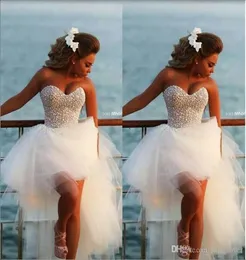 Sweetheart Perline di cristallo Abiti da sposa Gonna in tulle gonfio Moda Perle complete Abiti da spettacolo formale Abiti da spiaggia Abiti da sposa Vesti9737440