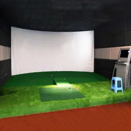 Auxílios 300*200cm/300*100cm simulador de bola de golfe tela de projeção de impacto tela de projeção interior material de pano branco exercício de golfe alvo de golfe f
