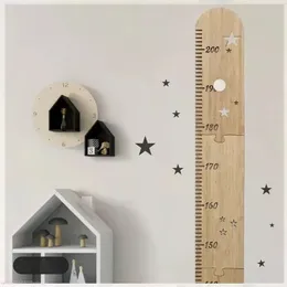 Crianças de madeira altura crescimento gráfico régua bebê crianças medidor quarto decoração parede medição adesivos nordic 240306