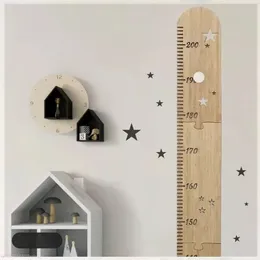 Grafico di crescita dell'altezza dei bambini in legno Righello Misuratore di misura per bambini Decorazione della stanza Adesivi per la misurazione del metro da parete Nordic 240306