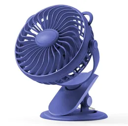 Outdoor-Camping-USB-wiederaufladbarer Ventilator, dreistufiger Ventilator, 360 ° drehbarer Kopf für Büro, Zimmer, verstellbarer Clip, Mini-Schreibtisch-Tischventilator