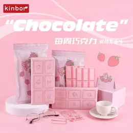 Kinbor Agenda settimanale Notebook per la scuola Chocolate Styling Simpatici foglietti adesivi Risparmia denaro Organizzatore Kawaii Forniture bel regalo 240311