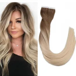 Extensions Toysww Tape in Human Hair Extensions Ombre Balayage Natural Blend Tape in Hair Extensions Straight 20 40 pieces