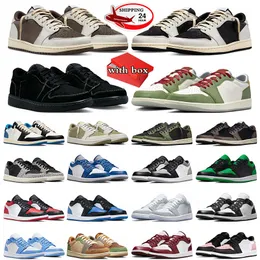 Z Box Jumpman 1 Buty do koszykówki 1s Olive Reverse Mocha Black Phantom wyhodowany palca panda voodoo unc j1 męskie trenerzy kobiet sneakers sport