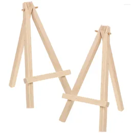 Haczyki 2PCS Mini Wood Laata Staletop Wyświetlacz sztalugi karty PO stojak na biuro domowe