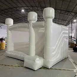 Großhandelsbeständiges PVC-kommerzielles aufblasbares weißes Hüpfburg-mit Dia-kombiniertes springendes Haus-Zelt-Hüpfburg-Jumper eingeschlossen