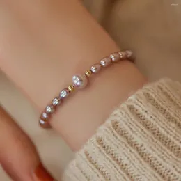 Link pulseiras luxo suave roxo água doce pérola pulseira para mulheres fink adolescentes qualidade jóias tendência produto