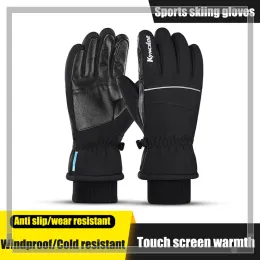 Handschuhe im Freien Windstop Schwarze Erwachsene Skihandschuhe, Snowboardhandschuhe, Motorrad -Wärmefahrten, Klettern, wasserdichte Schneethosen, Winter
