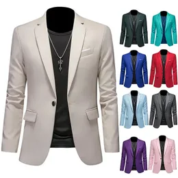 Boutique Fashion Solid Color High-end Brand Casual Business Mens Blazer Groom Wedding Gown Blazers for Men Suit Tops Jacke Coat 240315