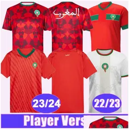 Fotbollströjor 23 24 Marocko Mens Richardson DZ Abde El Khannouss Riad Home Player Ctural Version och 22 Away Football Shirts Short Sl Otdcy