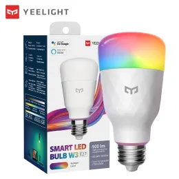 Kontroll Yeelight Smart LED -glödlampa W3 Hem E27 Färg Ljusbelysning WiFi Remote Control Justerbar lamparbete med Google Assistant Alexa