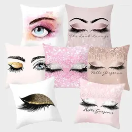 Pillow 45x45cm Cover Eyelash Fashion Decoration Case Polyester Funda Cojin Sofa Home Decor Pillowcase