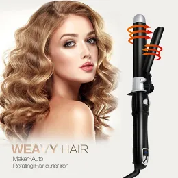 Irons Electric LCD Display per capelli automatico Professionista da 32 mm Curling Iron Auto Ruota a rotazione Waver Ceramic Roller Tong Styling Strumenti