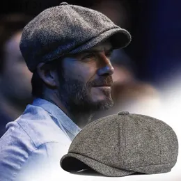 Cappelli da strillone Inverno caldo Notizie Ragazzi C Cappello da uomo ottagonale morbido Cappello da detective da uomo Retro Driver piatto CsC24319