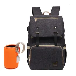 Zaino Borsa per pannolini Mummia Papà Passeggino Borsa Oxford impermeabile Kit per pannolini per allattamento Supporto scalda USB per maternità