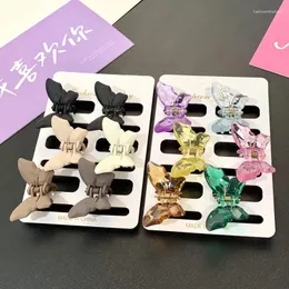 Hair Clips 6Pcs/Set 4.5cm Claw Transparent Butterfly Acrylic Crab Hairpins Bangs Side Barrette Accessories