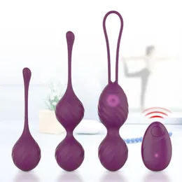 10 Speed ​​Kegel Ball Remote Control Vaginal Tight träning vibrerande äggstimulatormassage ben wa geisha bollar sexleksak för kvinnor 240311