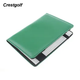 Aids CRESTGOLF 1 Pc Deluxe Genuine Leather Golf Score Card Holder with 1 Pc Wood Pencil and 2 Pcs Score Cards
