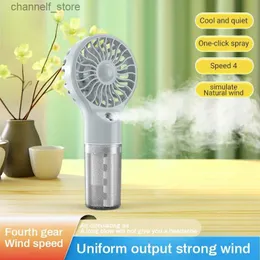 Fãs elétricos Ventilador atomizador simples portátil ventilador elétrico hidráulico USB carregamento portátil atomizador ventilador de baixo ruído doméstico escritório fanY240320