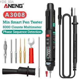 Aktuella mätare ANENG A3008 Digital Multimeter Test Pen 6000 räknar Auto Intelligent sensor Elektrisk AC/DC -spänning NonContact Tester Pencil 240320