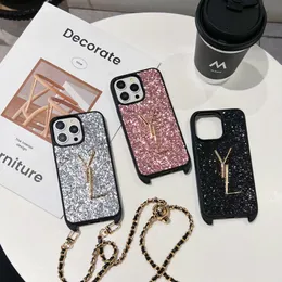 علبة الهاتف المصممة مع الحبل المعلق مضاد لـ iPhone Twinkle Cases Luxury Premium Flash Shine Protection for iPhone 12/13/14/15 Pro Max Cover Cover