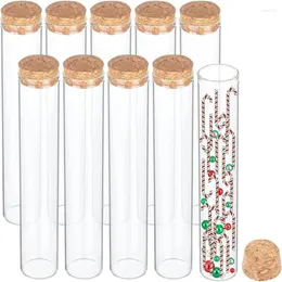 Flaschen 15 Stück Glas-Reagenzglas mit Korkstopfen, klare, flache Mini-Gläser für Labor-Partygeschenke, Süßigkeiten, Gewürze, Perlen