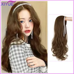 Wigs Wigs Synthetic Long Lolita Diamond Tassels Half Headband Wig With Hair Band Fluffy Clip in Hair Seamless Straight Curly