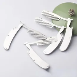 2024 Hair Comb New Men's Dedicated Stainless Steel Folding Comb Set Mini Pocket Comb Beard Care Tool Convenient And Use Hair Brushfolding