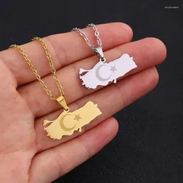 Collane con ciondolo Collana con bandiera della mappa della Turchia per donna Uomo Acciaio inossidabile Colore oro / Argento Gioielli per anniversario etnico turco