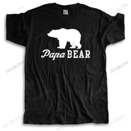 Mens T Shirts Mens Luxury Shirt Papa Bear Funny T-Shirt Dad Father Grandfather Birthday Gift Fashion Tee With Sayings