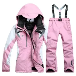 Stivali da donna Snow Wear Women's Outdoor Suit da sci all'aperto Waterproof Warmite Boschetto a doppia tavola Super Warm Snowboaarding Abito